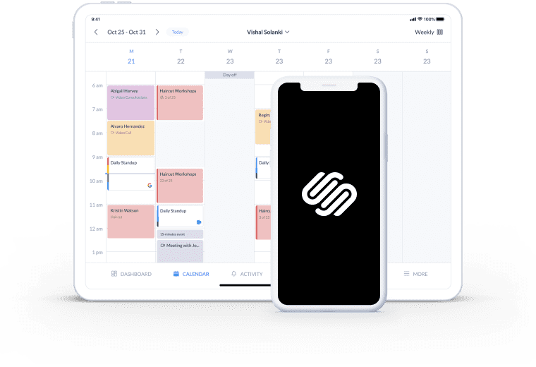Booking System or Calendar to Squarespace