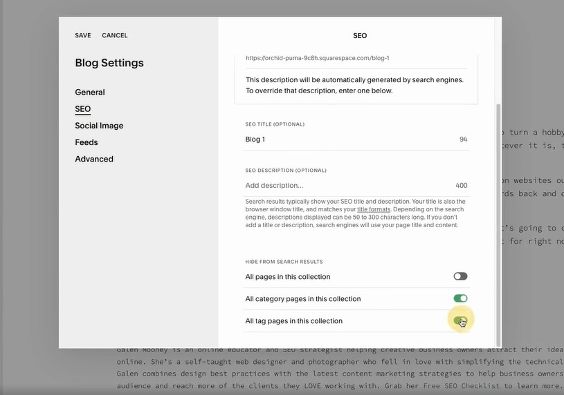 Use Categories and Tags in Squarespace