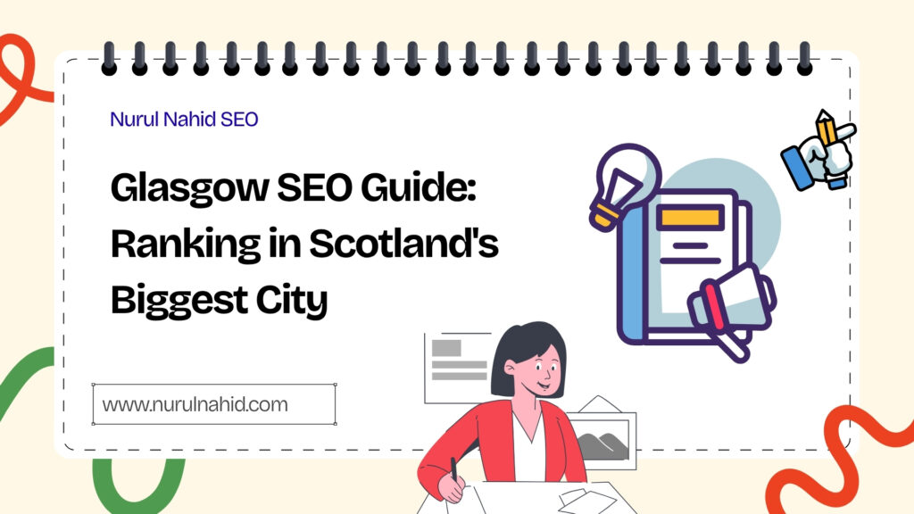 The Glasgow Clyde Arc bridge at night with a digital search overlay, representing high-ranking local SEO strategies for businesses in Scotland's largest city.