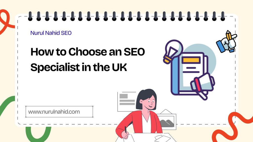 A UK business owner reviewing a digital marketing contract with an SEO specialist in a modern London office