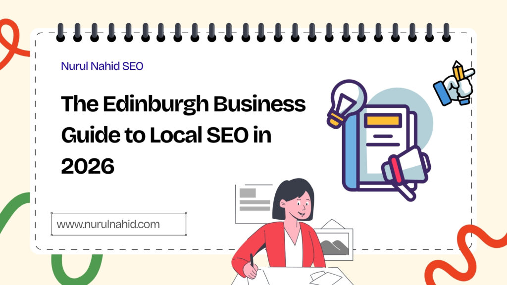 Local business team in Edinburgh discussing a strategic guide to local SEO in 2026.